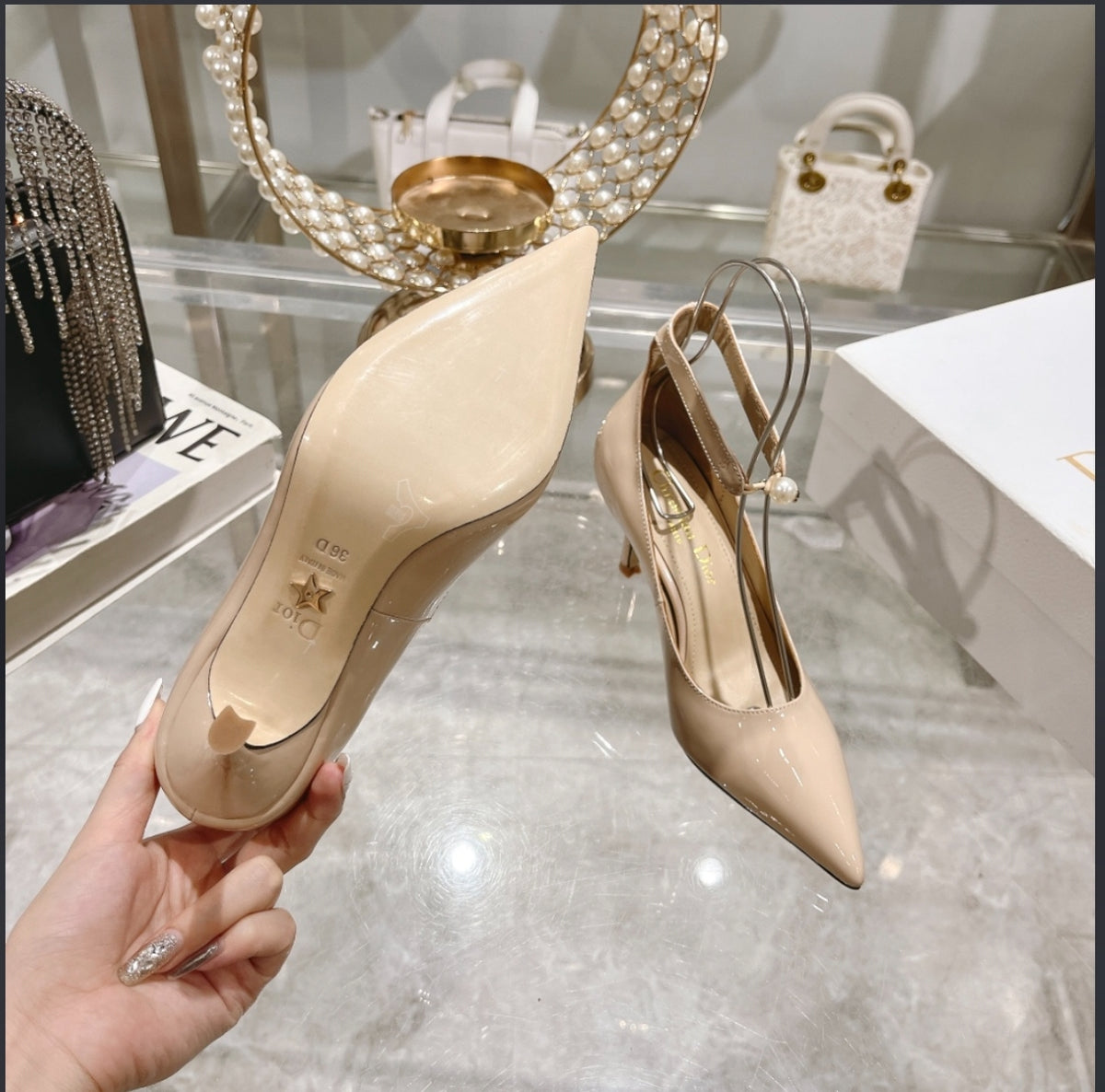 Dior Pearl Ankle-Strap Pump