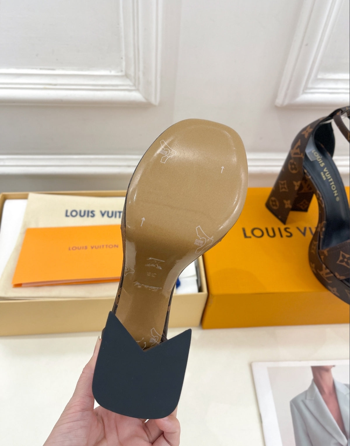 LOUIS VUITTON MONOGRAM PLATFORM SANDALS