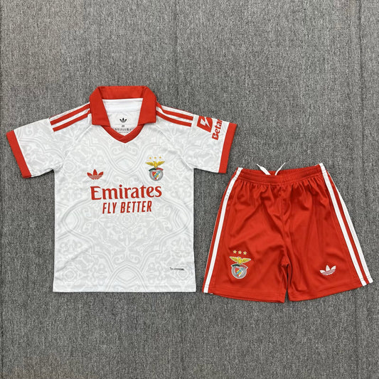 SL Benfica Visitante 26/27 – Equipación Infantil Blanco/Rojo