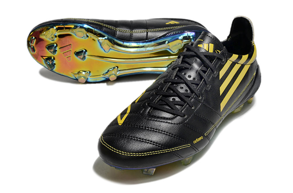 adidas F50 Adizero Leather FG — preto/amarelo Electricity