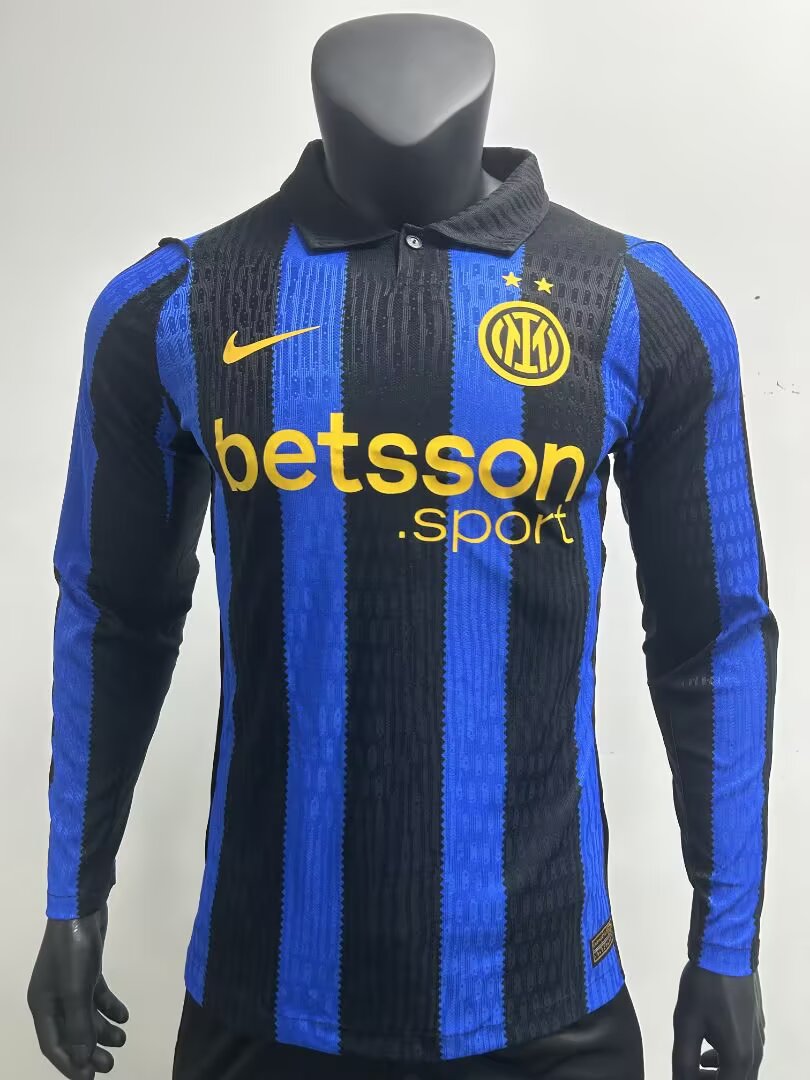 Inter Milan home Jersey 26/27 - Versão Jogador Manga Comprida
