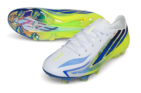 adidas F50 Elite FG, cor Cloud White / Core Black / Solar Yellow