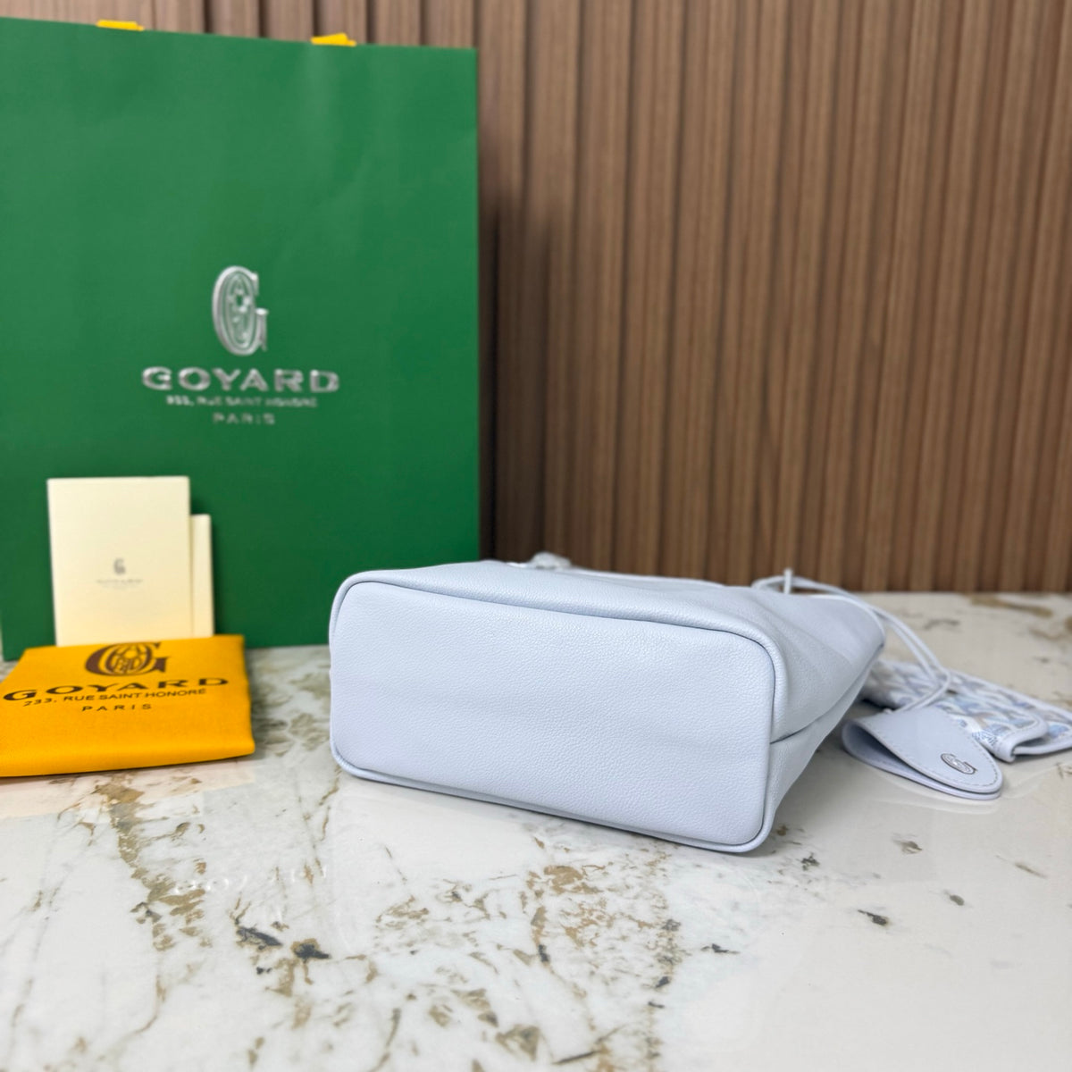 Goyard Anjou Mini – Blanco y Azul Pastel