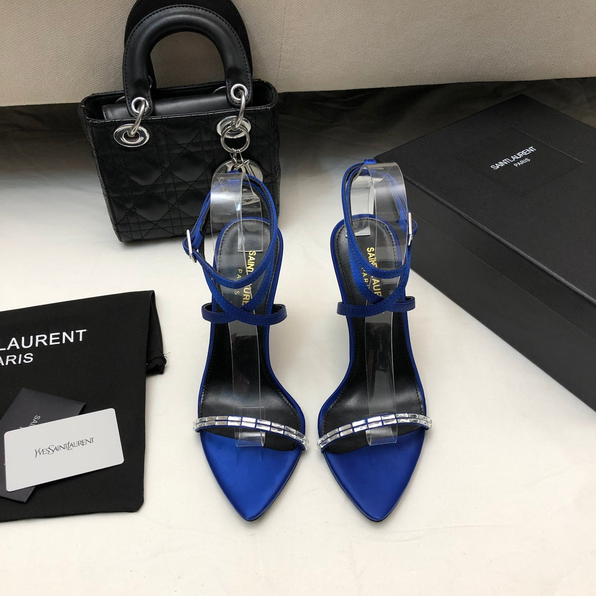 SAINT LAURENT Crystal Strappy Sandals