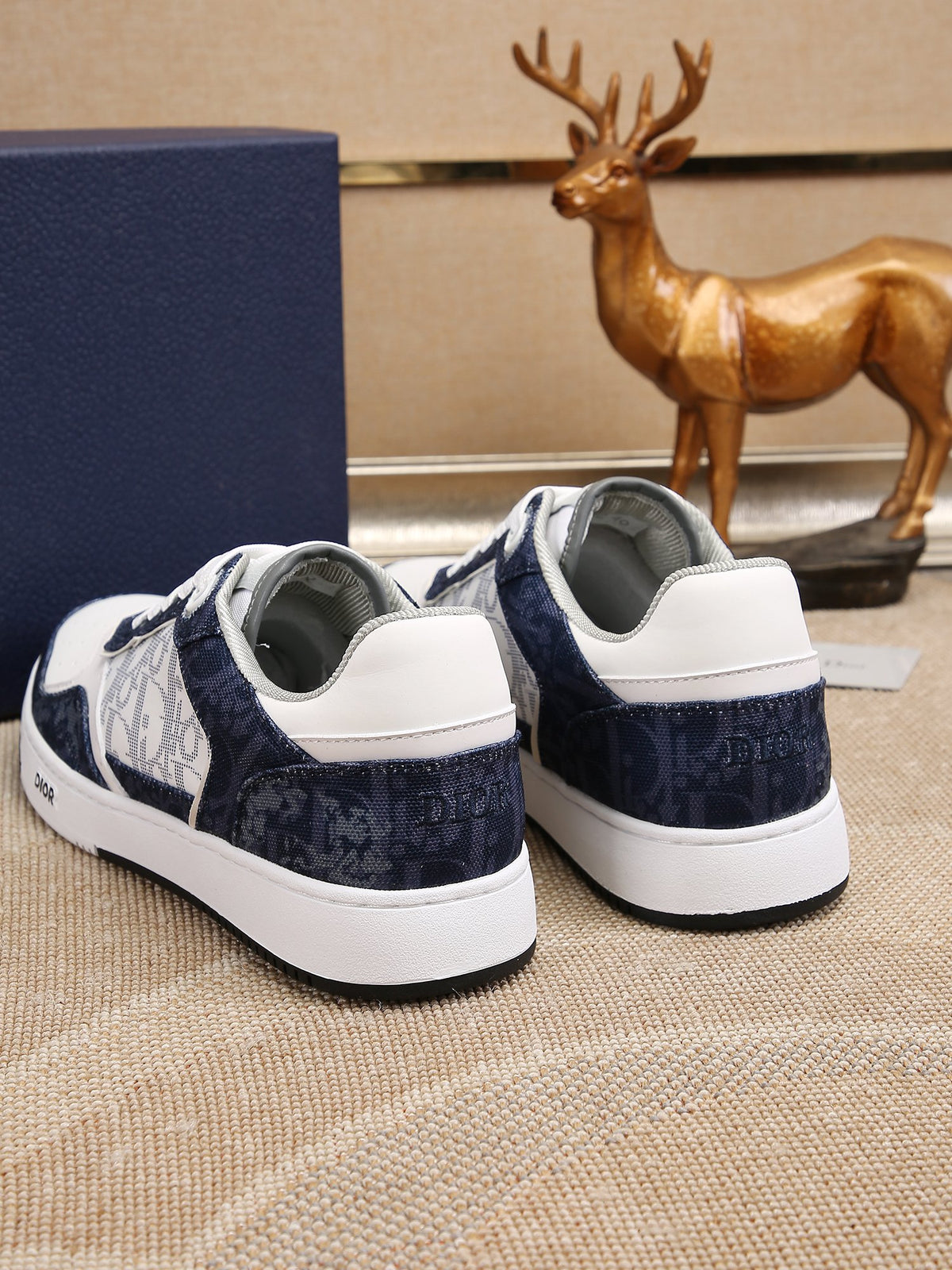 DIOR B27-STYLE OBLIQUE – NAVY / WHITE