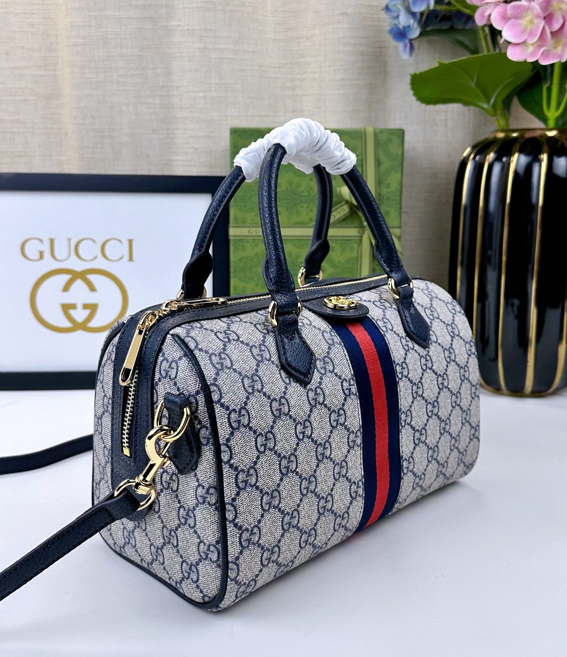 GUCCI OPHIDIA SMALL TOP HANDLE – GG SUPREME