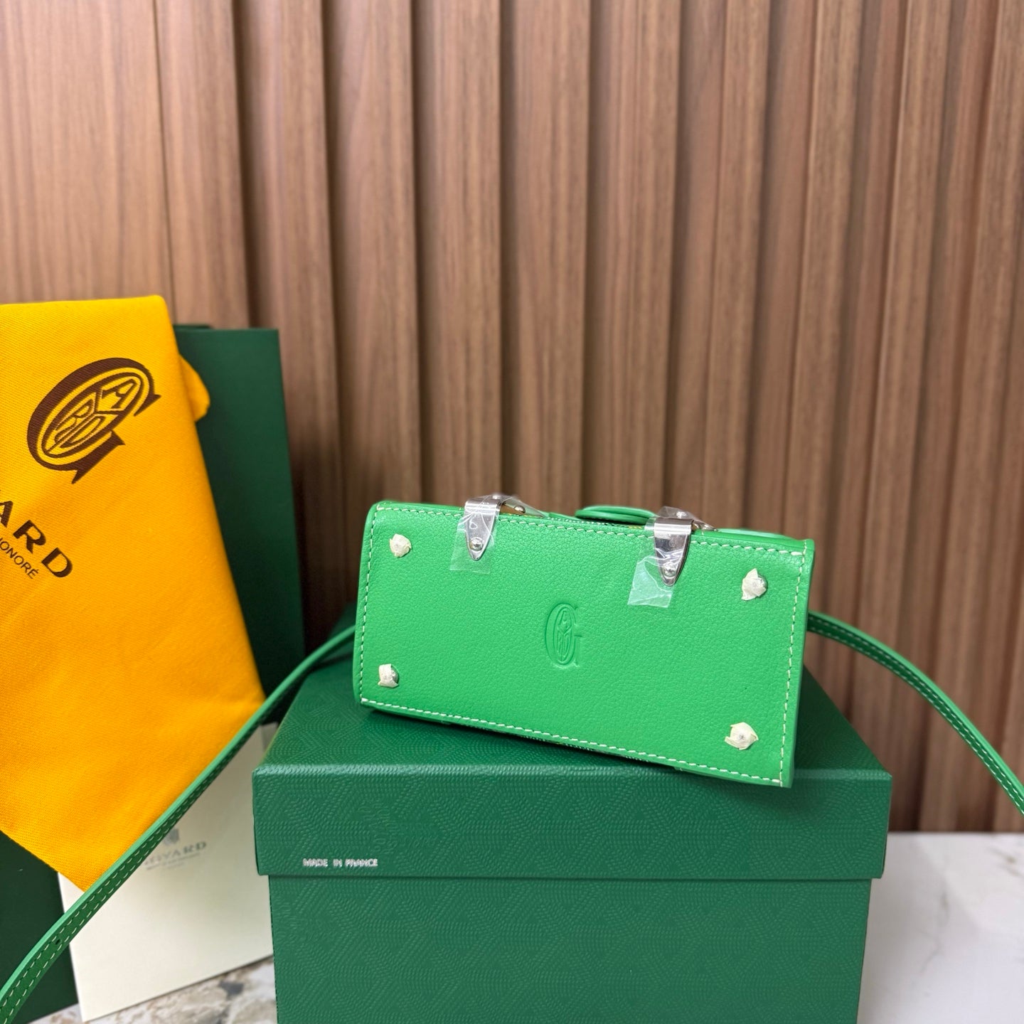Goyard Saïgon Mini – Verde con Asa de Madera