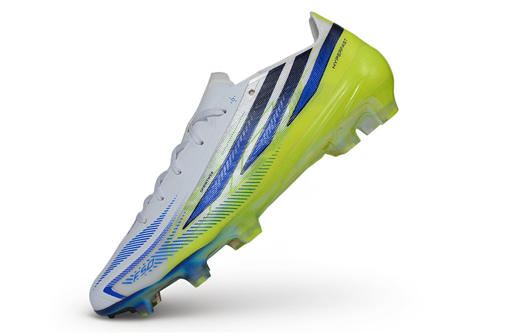 adidas F50 Elite FG, cor Cloud White / Core Black / Solar Yellow