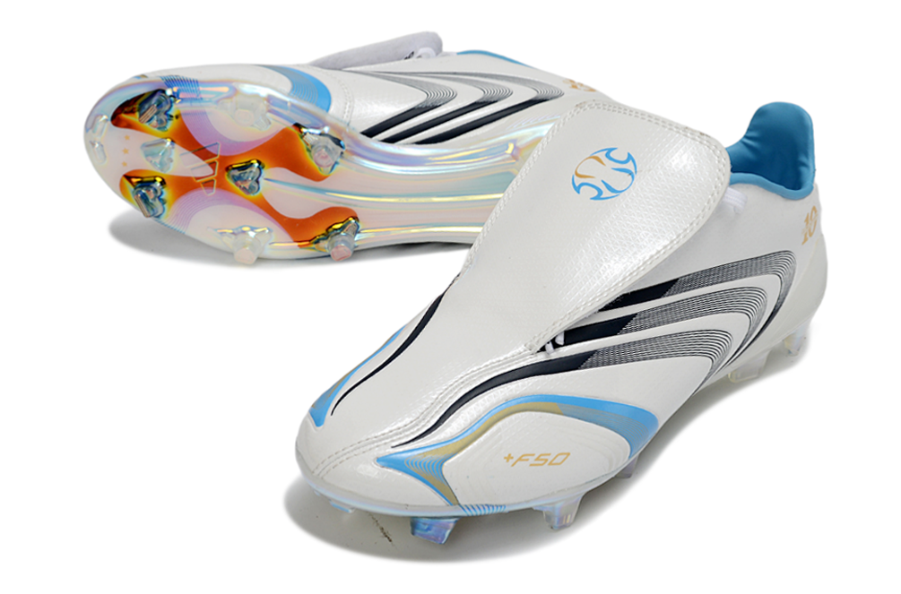 ADIDAS F50+ MESSI-STYLE FG – WHITE / BLACK / BLUE