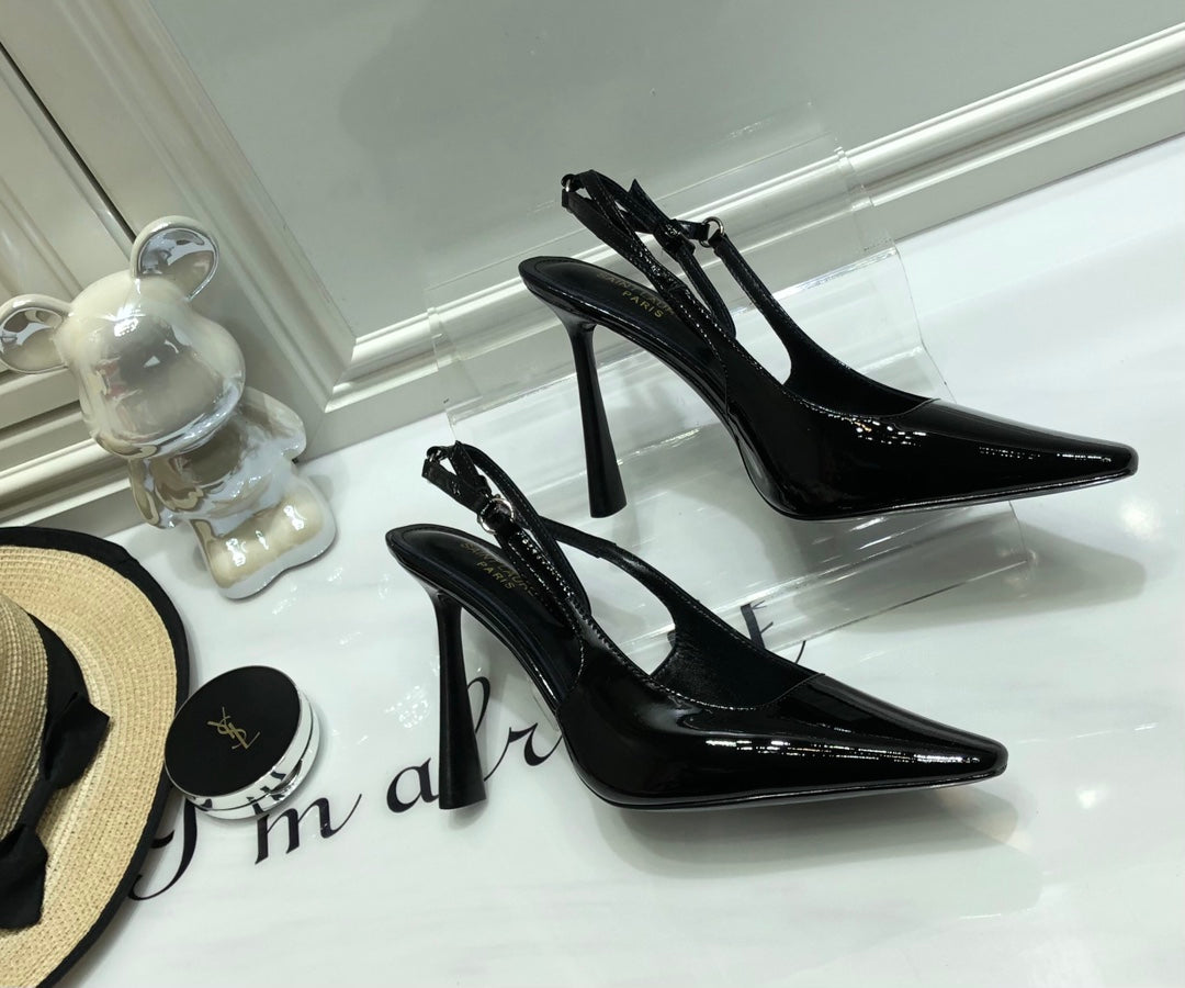 SAINT LAURENT PATENT LEATHER SLINGBACK PUMPS