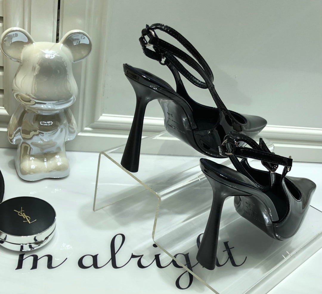 SAINT LAURENT PATENT LEATHER SLINGBACK PUMPS