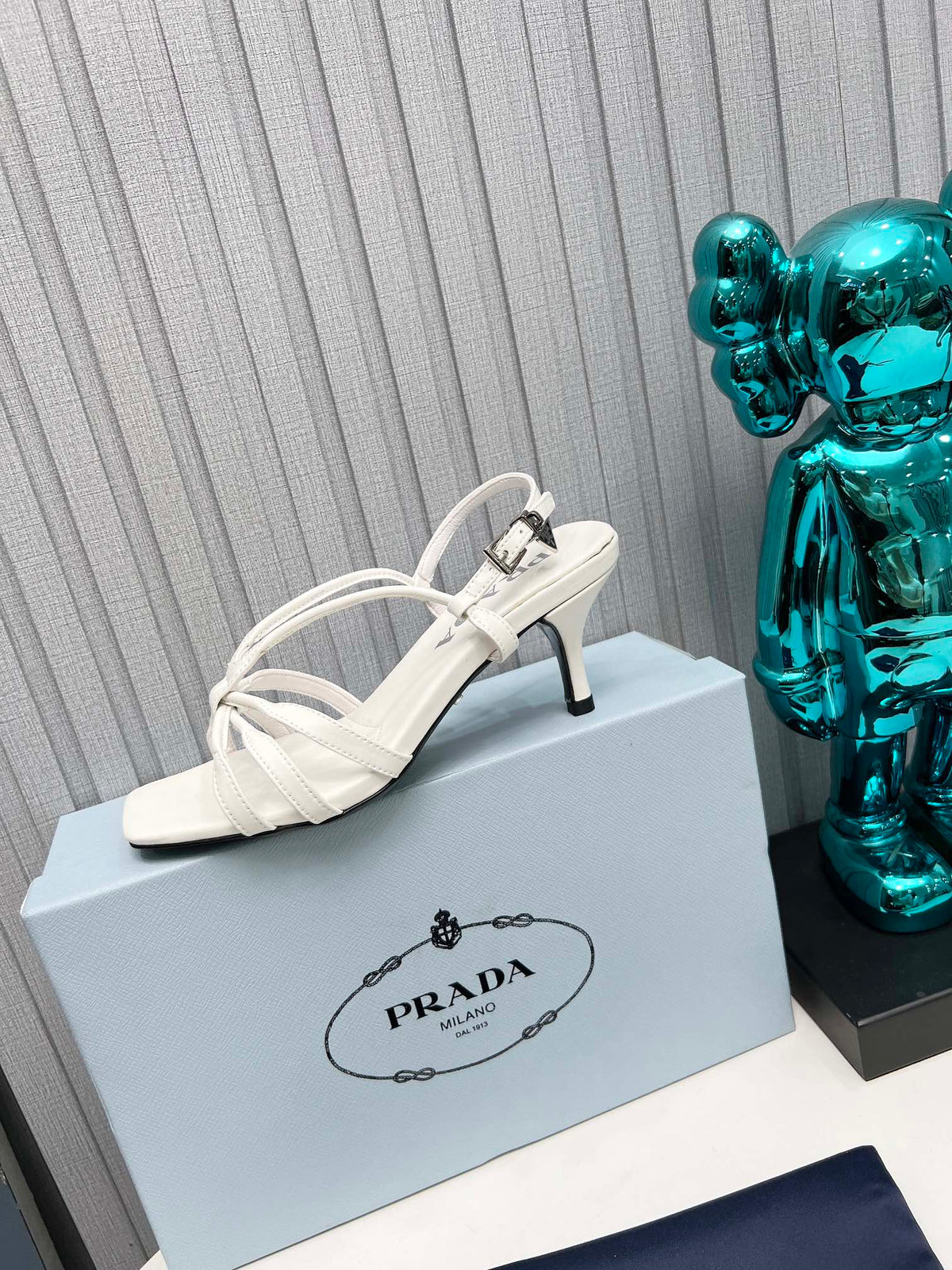 PRADA STRAPPY LEATHER SANDALS – WHITE