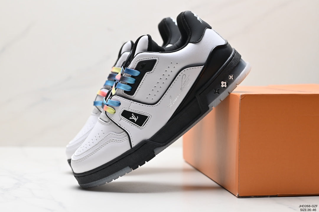 LOUIS VUITTON LV TRAINER–STYLE – WHITE / BLACK / MULTICOLOR