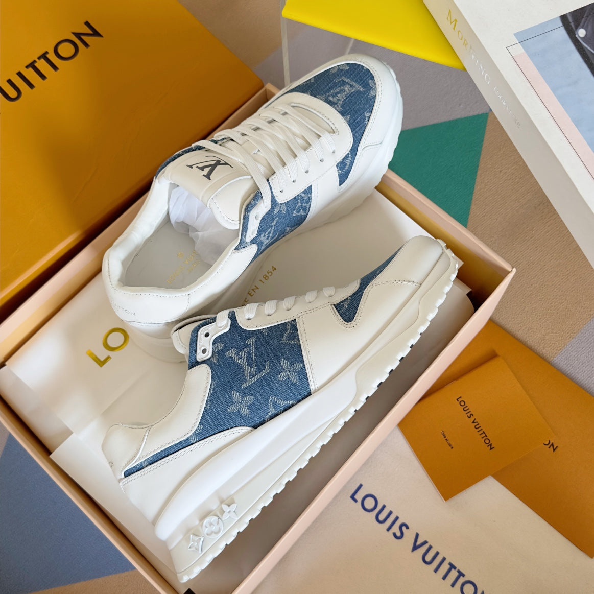 LOUIS VUITTON RUN AWAY – MONOGRAM DENIM BLUE / WHITE