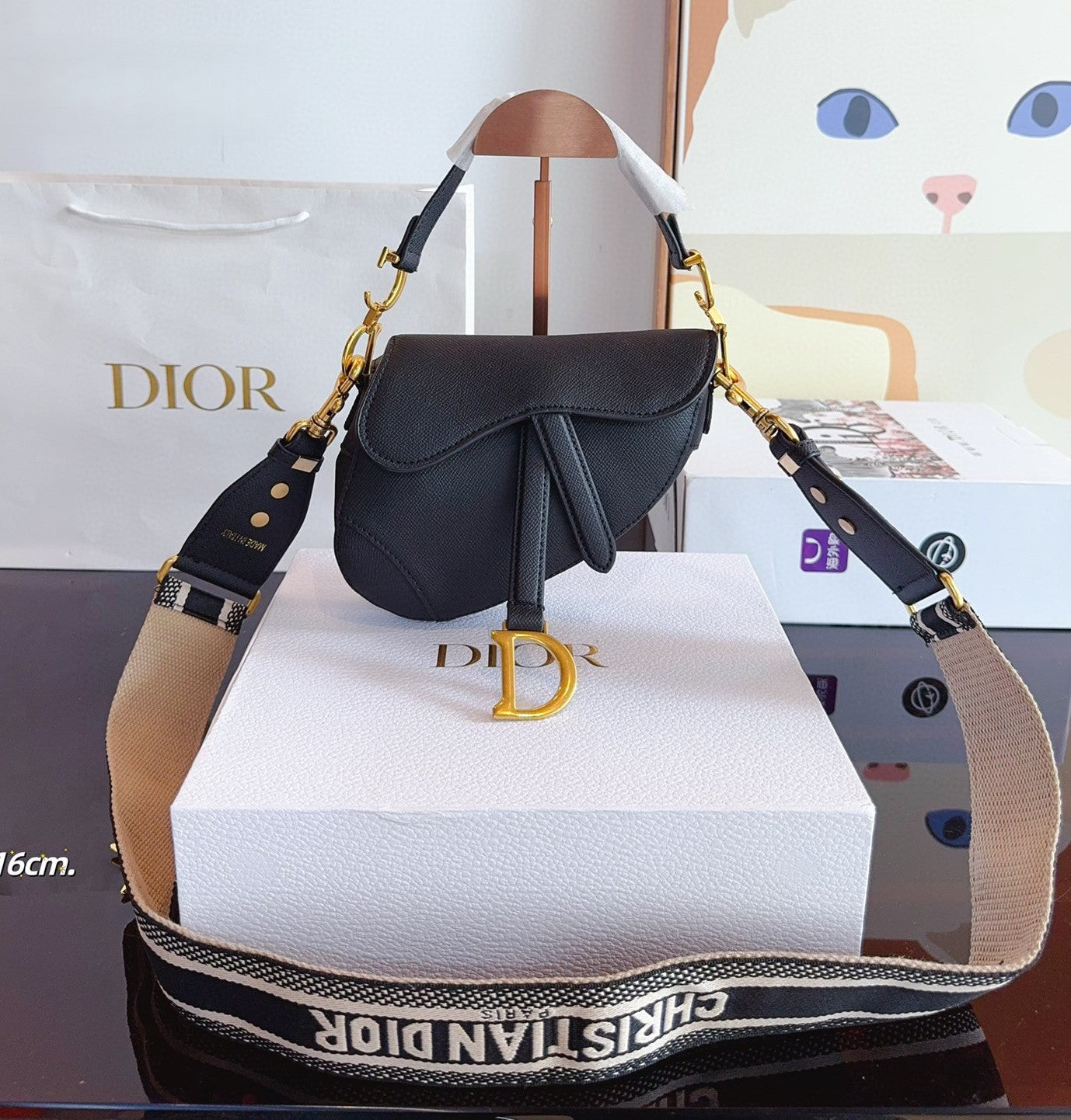 Dior Mini Saddle Bag con asa