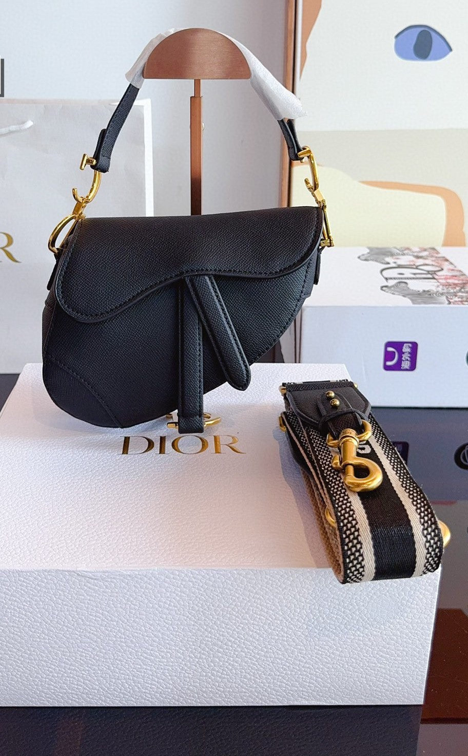 Dior Mini Saddle Bag con asa