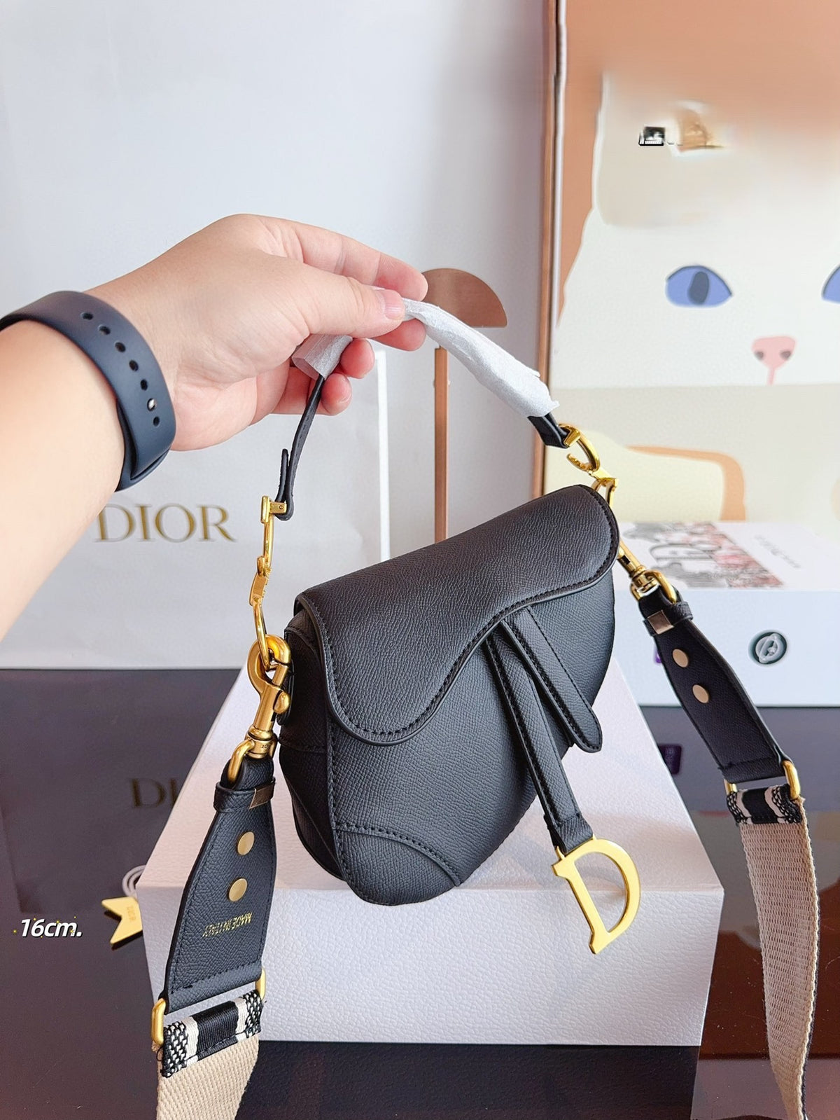 Dior Mini Saddle Bag con asa