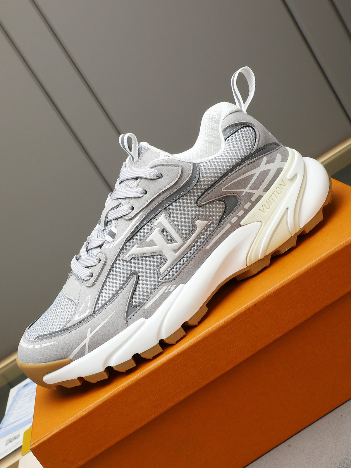 LV Runner Tatic Sneaker (White and Grey)