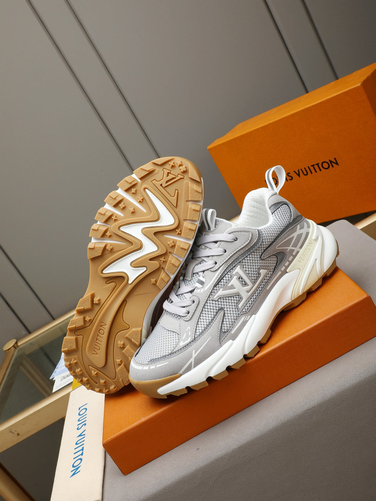 LV Runner Tatic Sneaker (White and Grey)