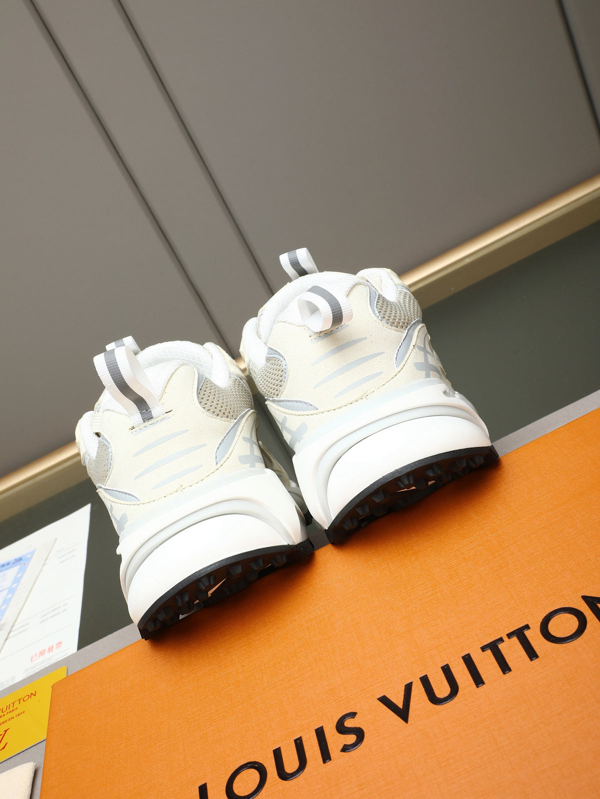 LV Runner Tatic Sneaker (White/Off-white and grey)