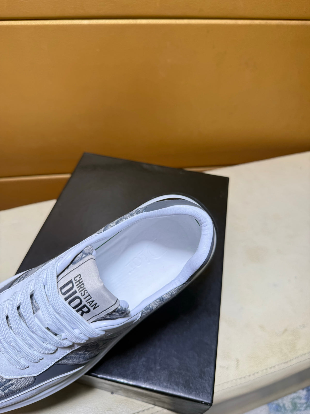 DIOR B57-STYLE OBLIQUE RUNNER – GREY / WHITE