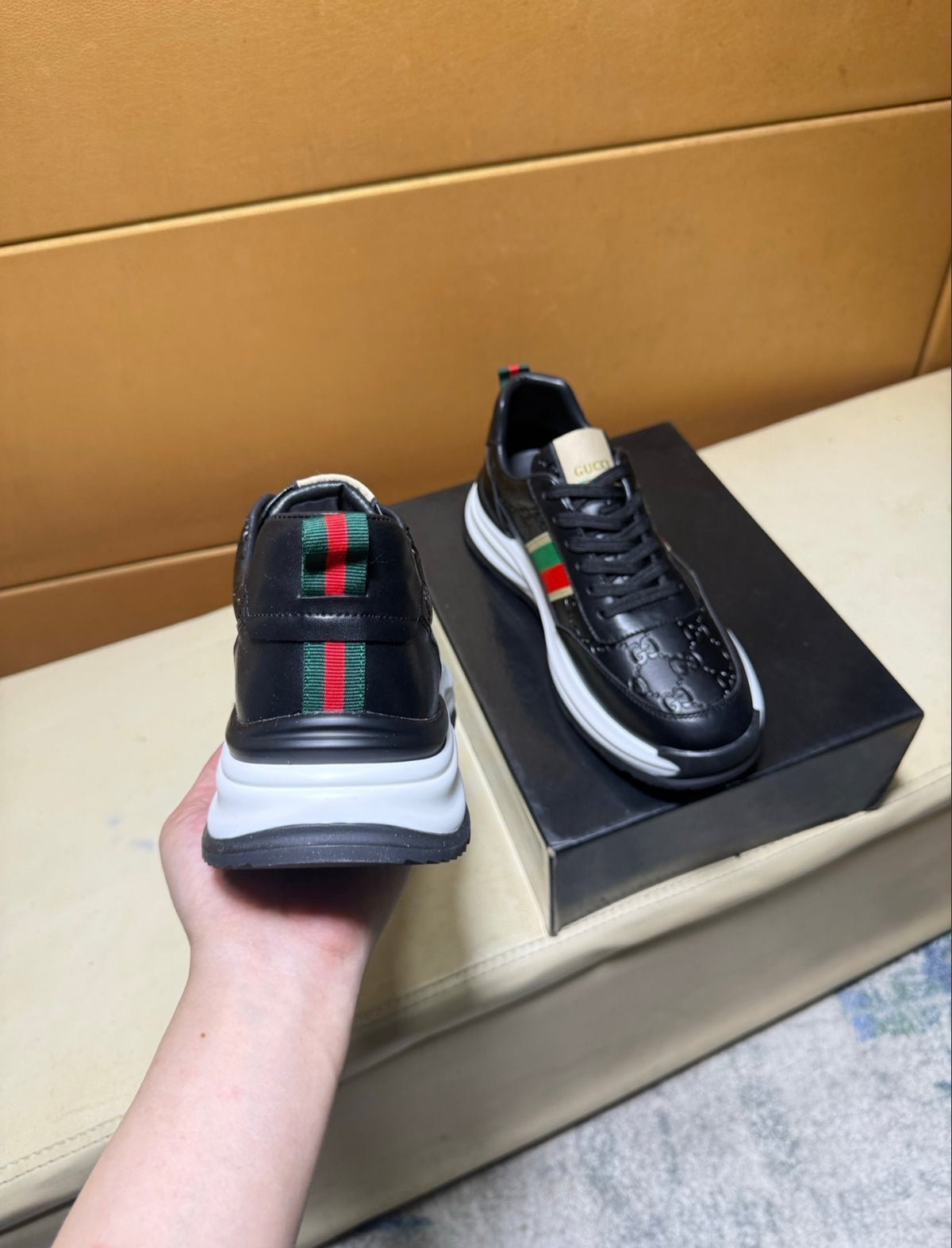 Gucci Re-Web Sneaker – Black GG Leather