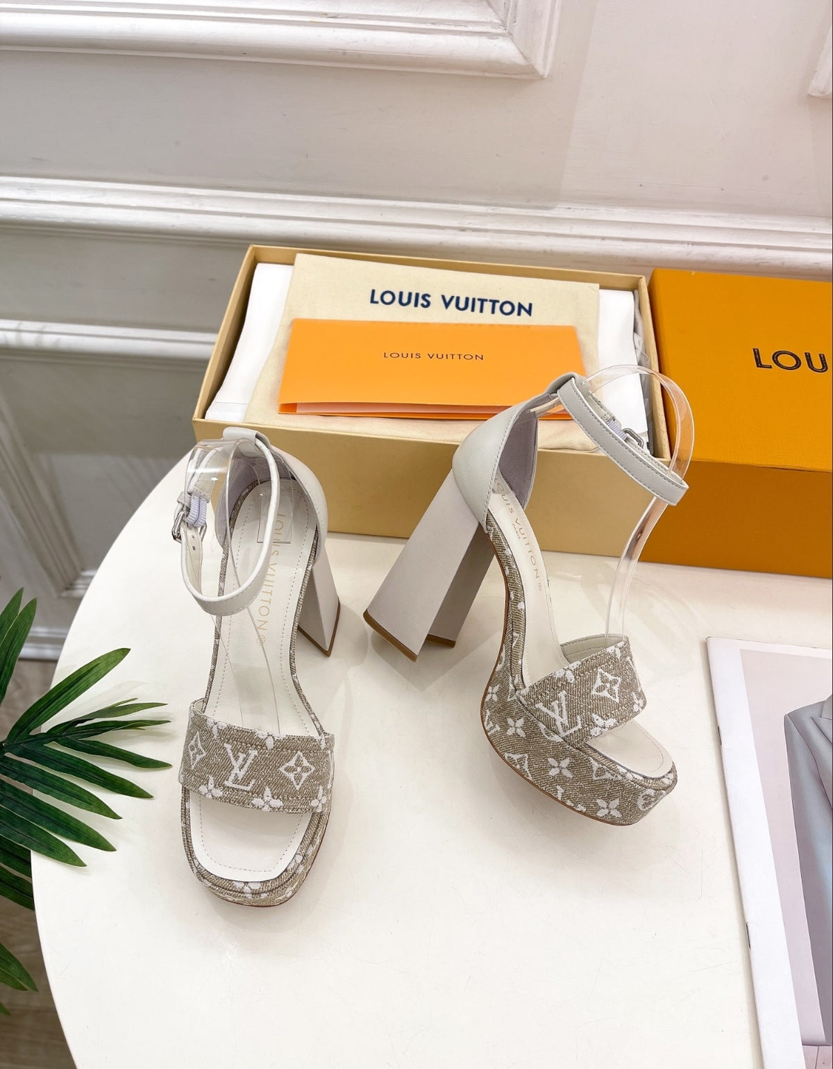 LOUIS VUITTON MONOGRAM PLATFORM SANDALS