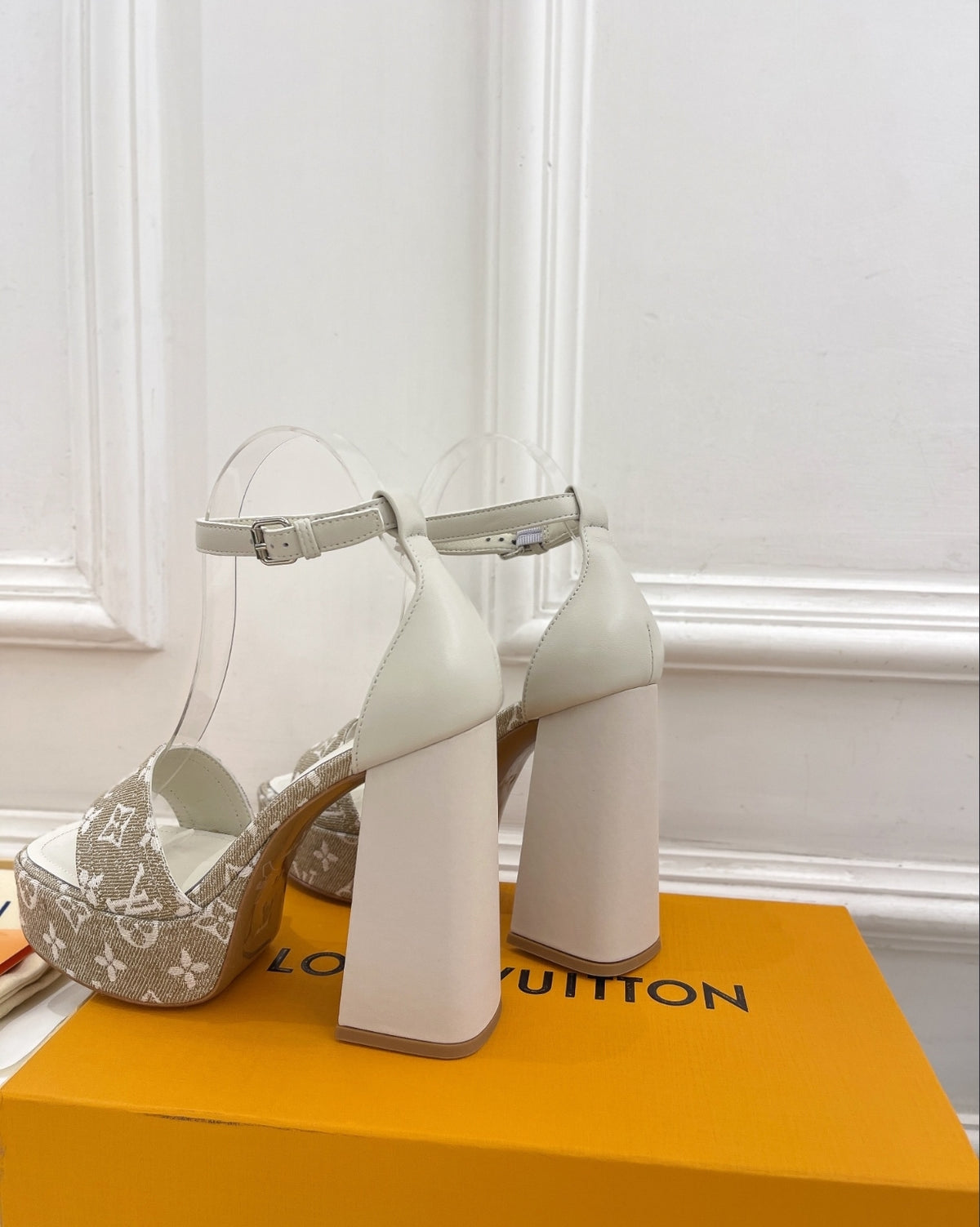 LOUIS VUITTON MONOGRAM PLATFORM SANDALS