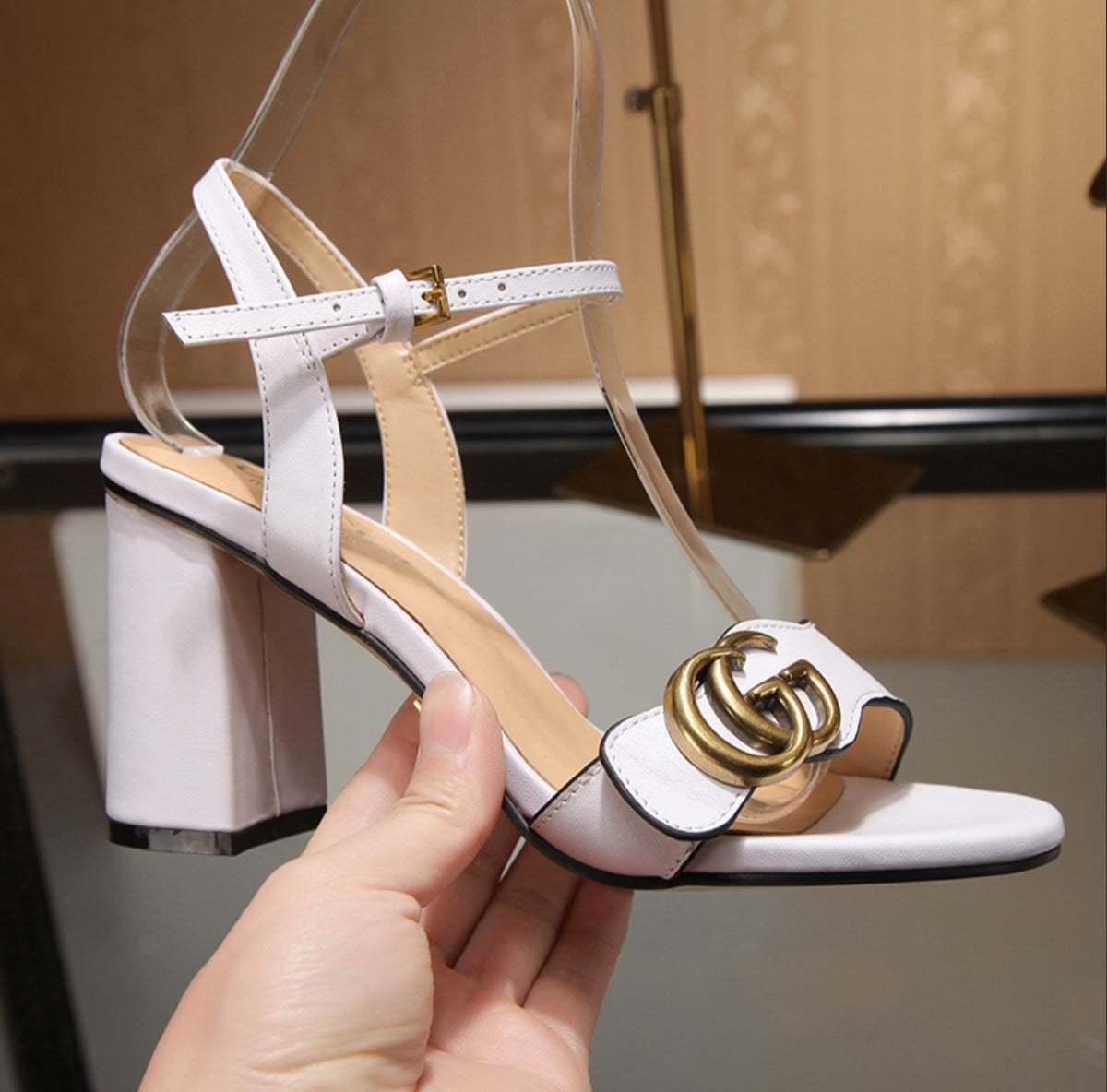 Gucci Double G Ankle-Strap Sandal