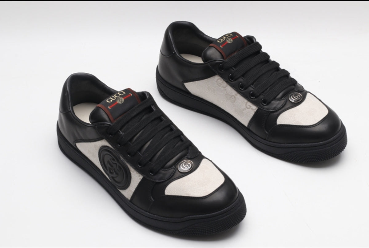 Gucci G74 GG Canvas & Leather Logo-Patch Sneaker