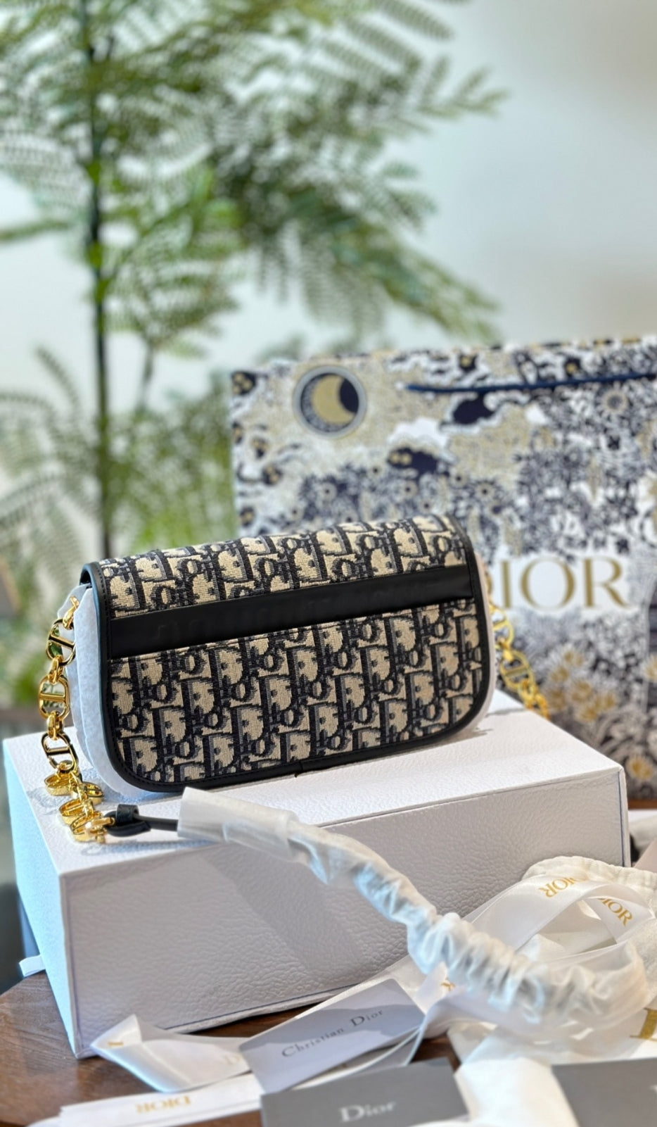 DIOR 30 MONTAIGNE CHAIN BAG – BLUE DIOR OBLIQUE