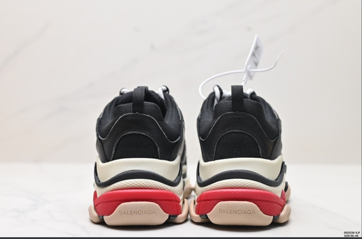 BALENCIAGA TRIPLE S – BLACK / WHITE / RED