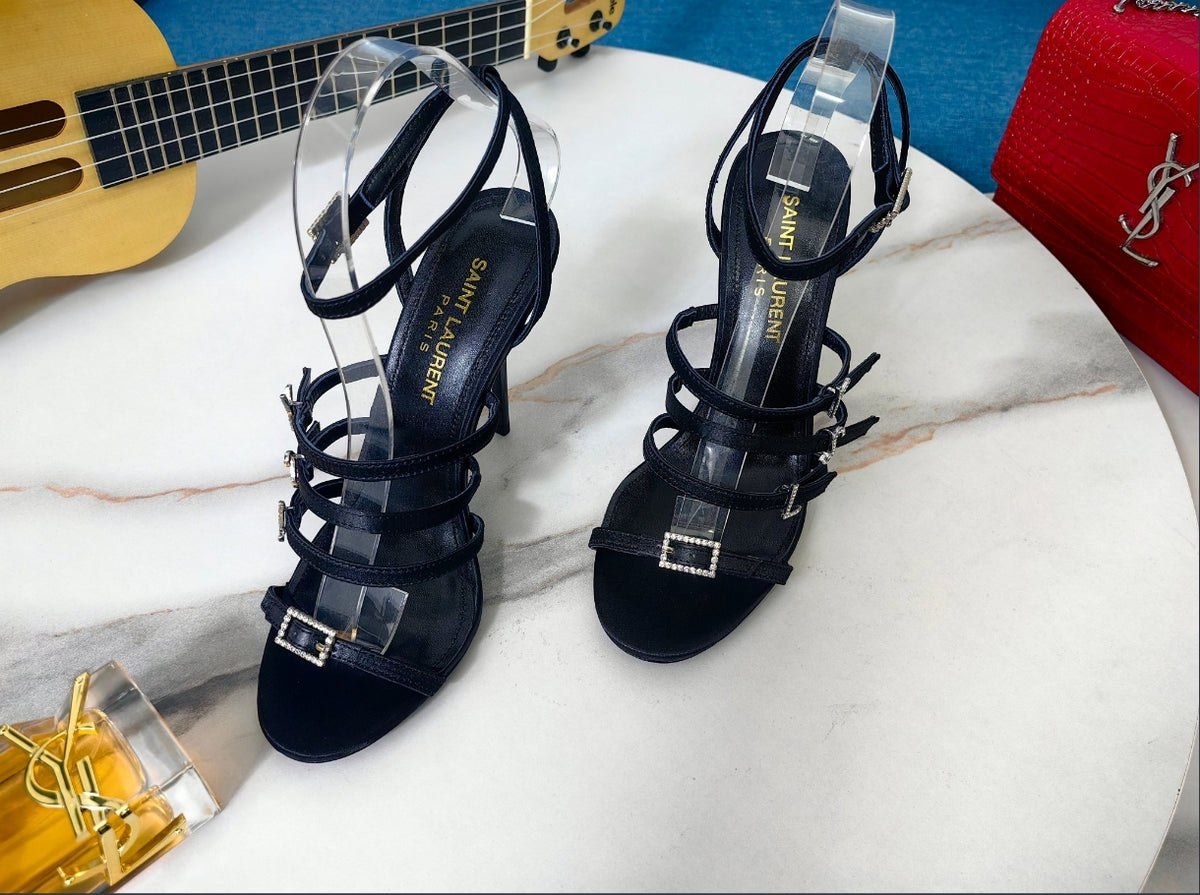 Saint Laurent strappy crystal-embellished sandals