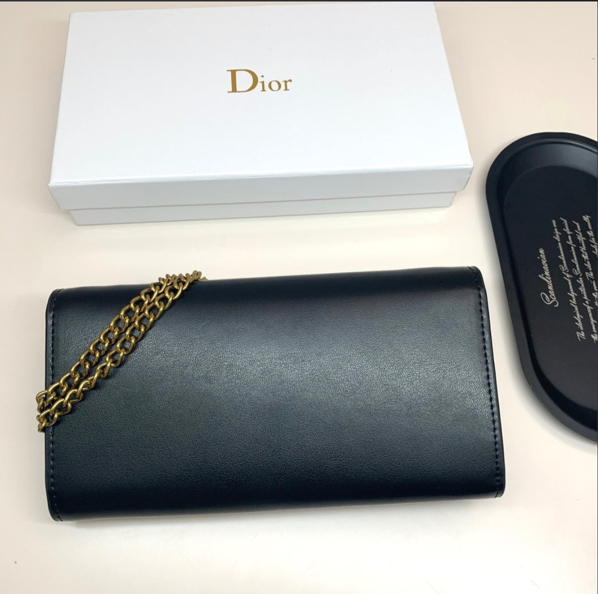 DIOR 30 MONTAIGNE–STYLE CHAIN BAG – BLACK