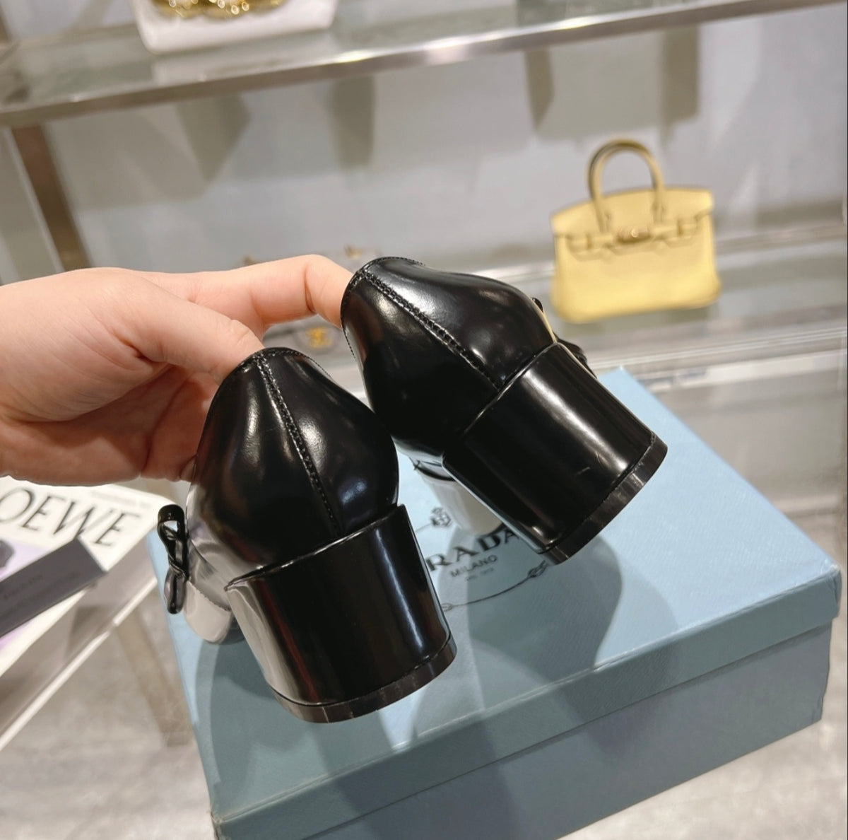Prada Two-Tone Pointed-Toe Pumps