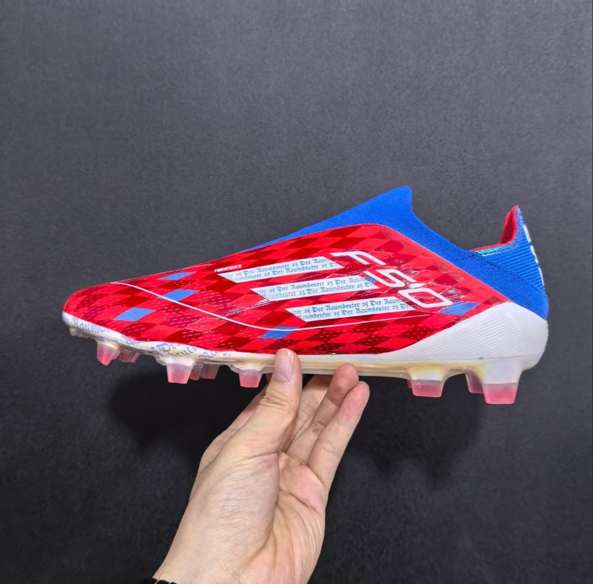 ADIDAS F50 LACELESS – RED / BLUE / WHITE