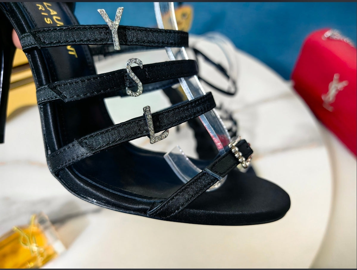 Saint Laurent strappy crystal-embellished sandals