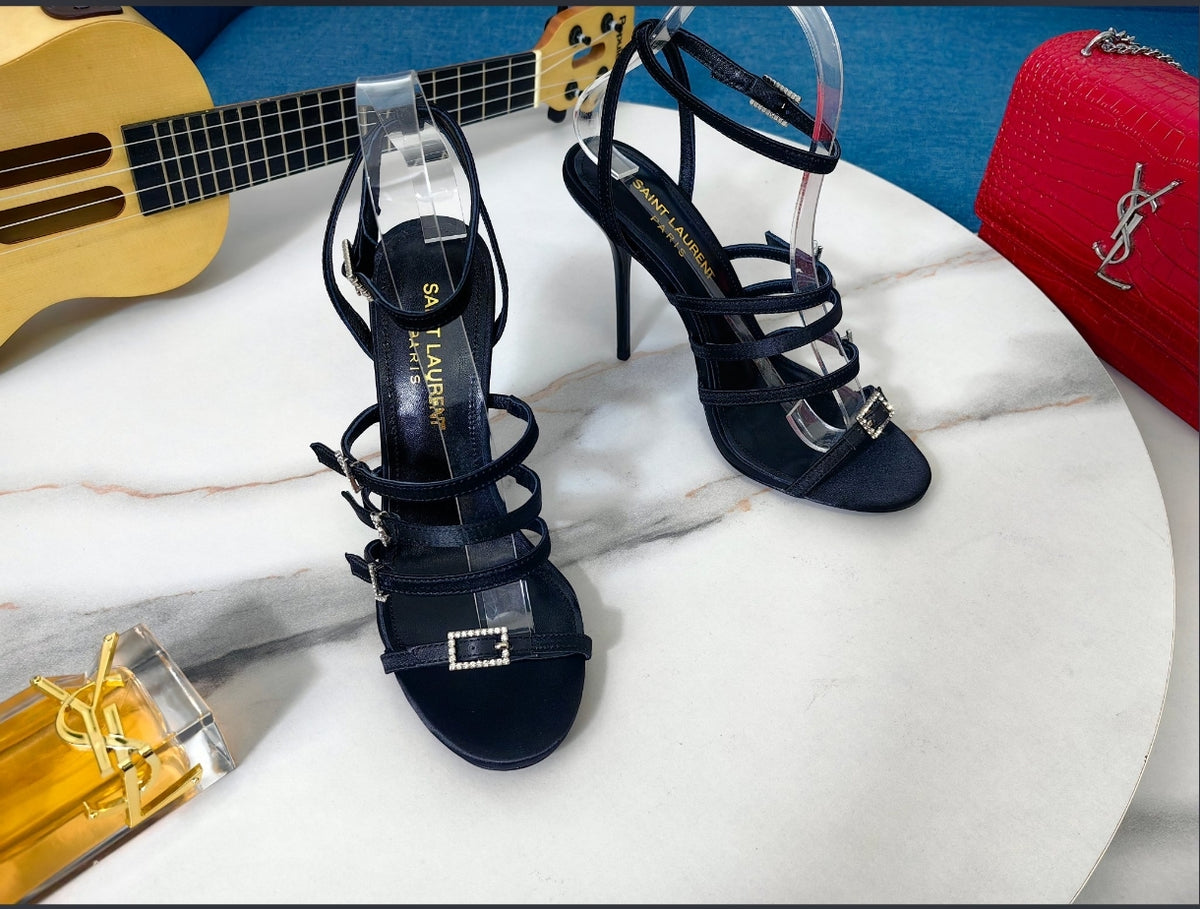Saint Laurent strappy crystal-embellished sandals