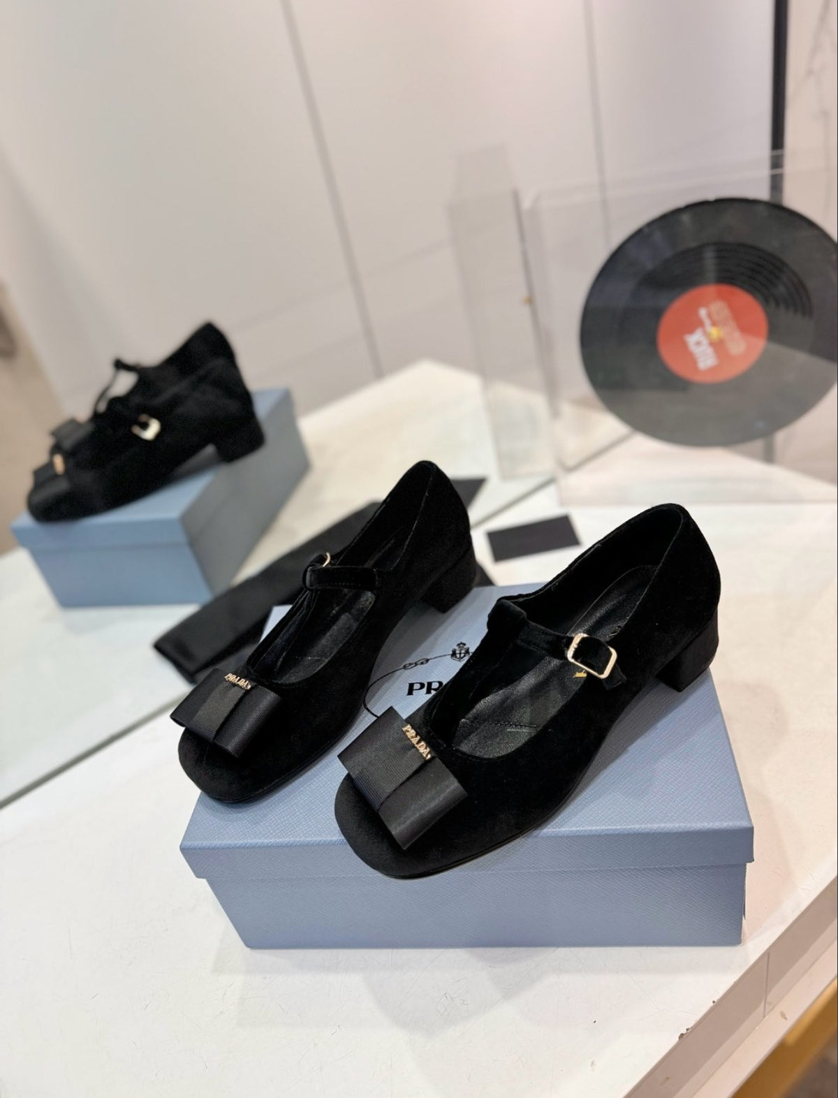 PRADA Velvet Mary Jane with Bow