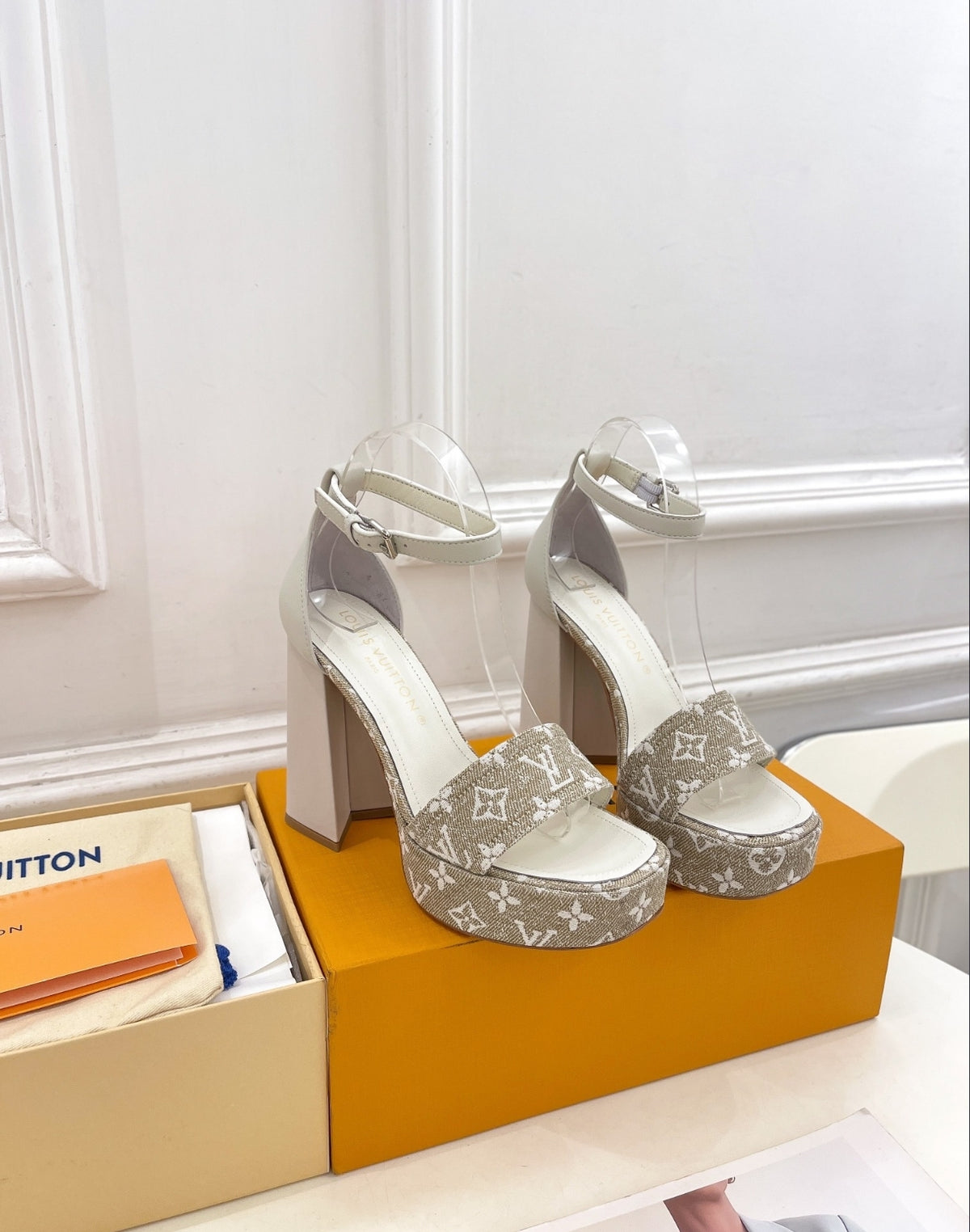 LOUIS VUITTON MONOGRAM PLATFORM SANDALS