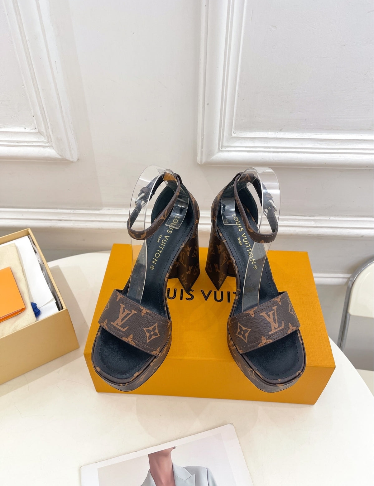 LOUIS VUITTON MONOGRAM PLATFORM SANDALS