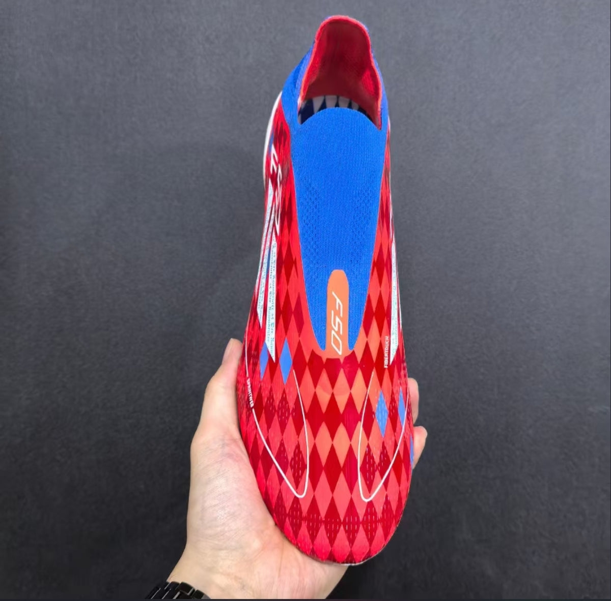 ADIDAS F50 LACELESS – RED / BLUE / WHITE