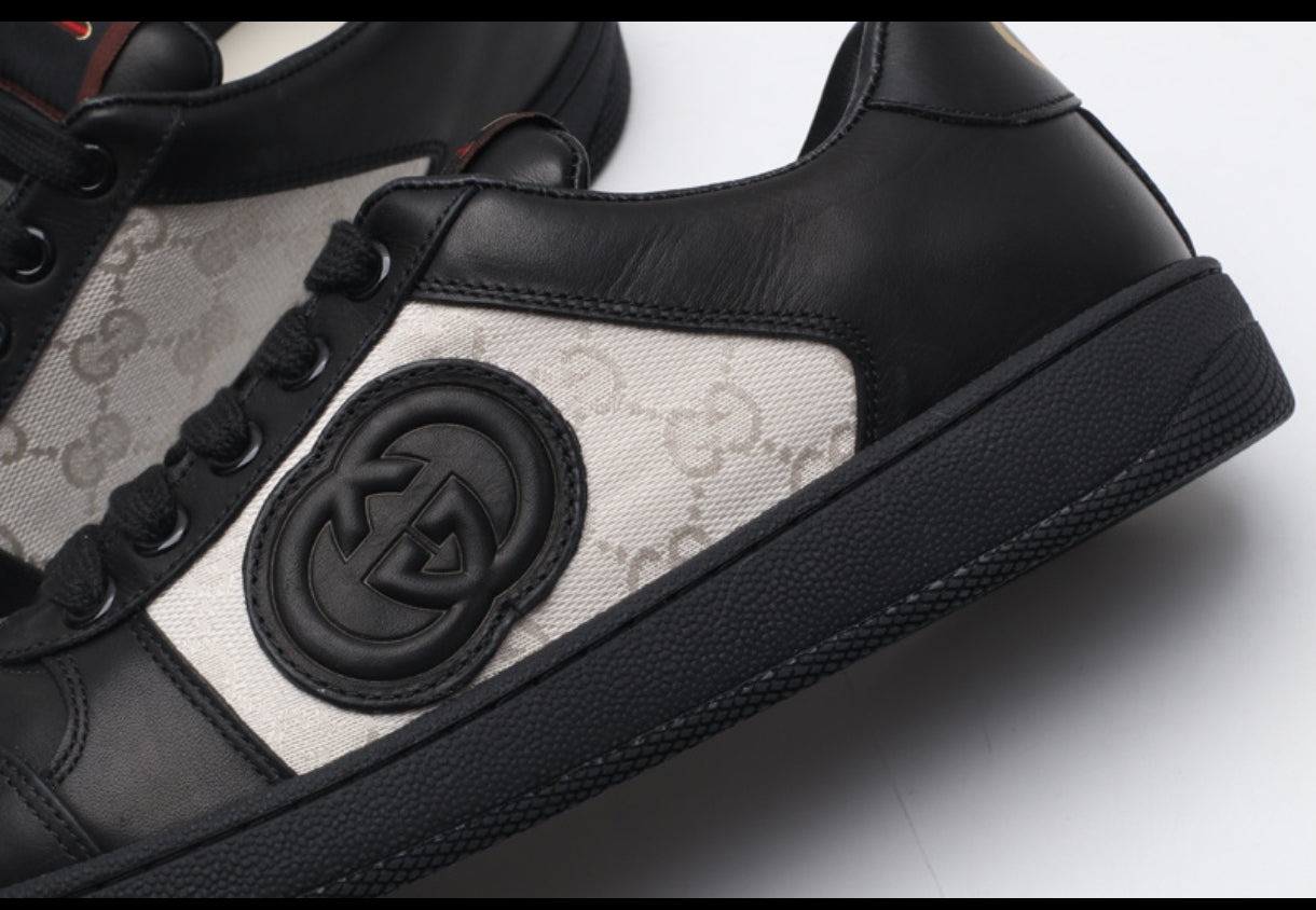 Gucci G74 GG Canvas & Leather Logo-Patch Sneaker