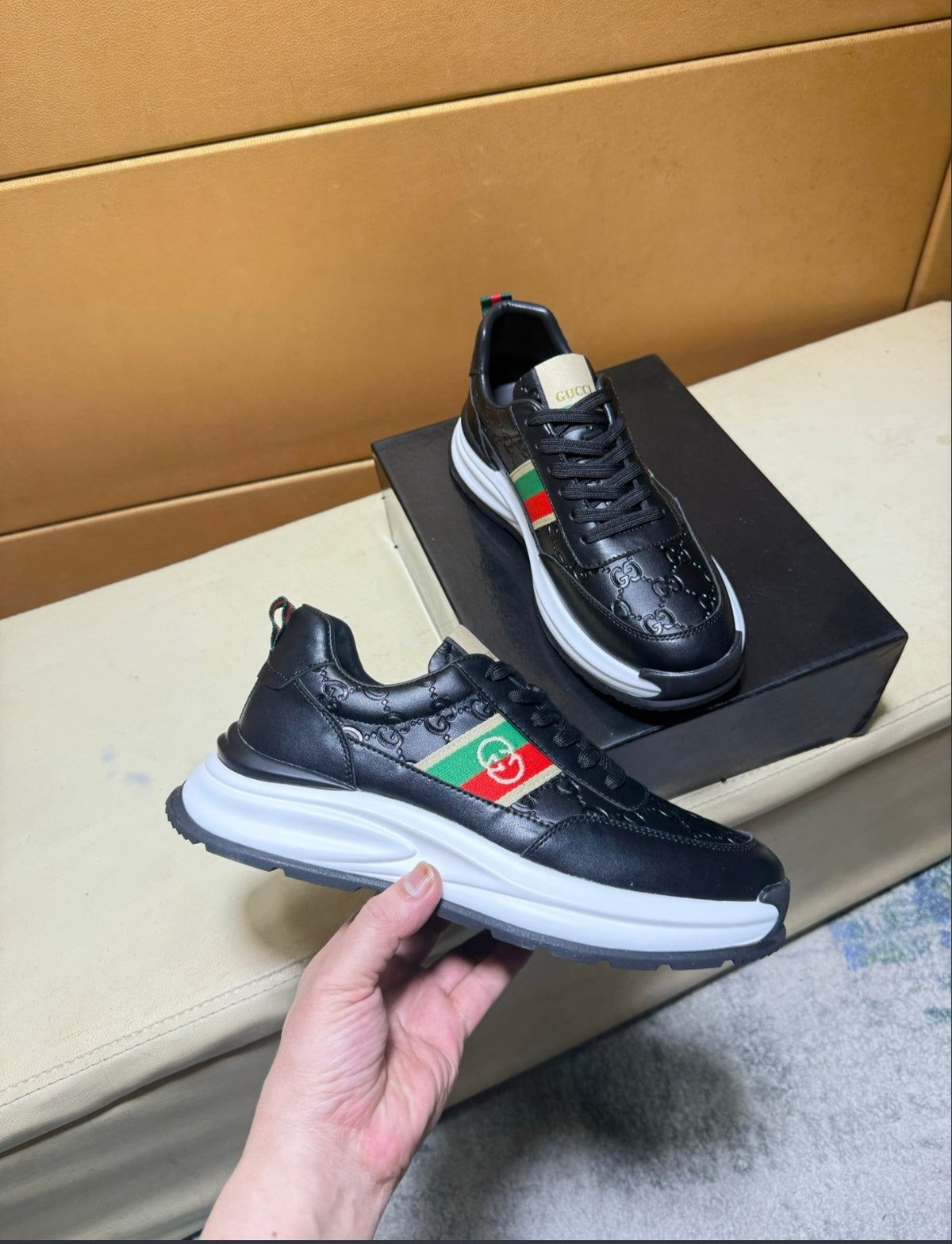 Gucci Re-Web Sneaker – Black GG Leather