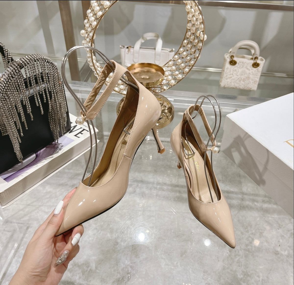 Dior Pearl Ankle-Strap Pump