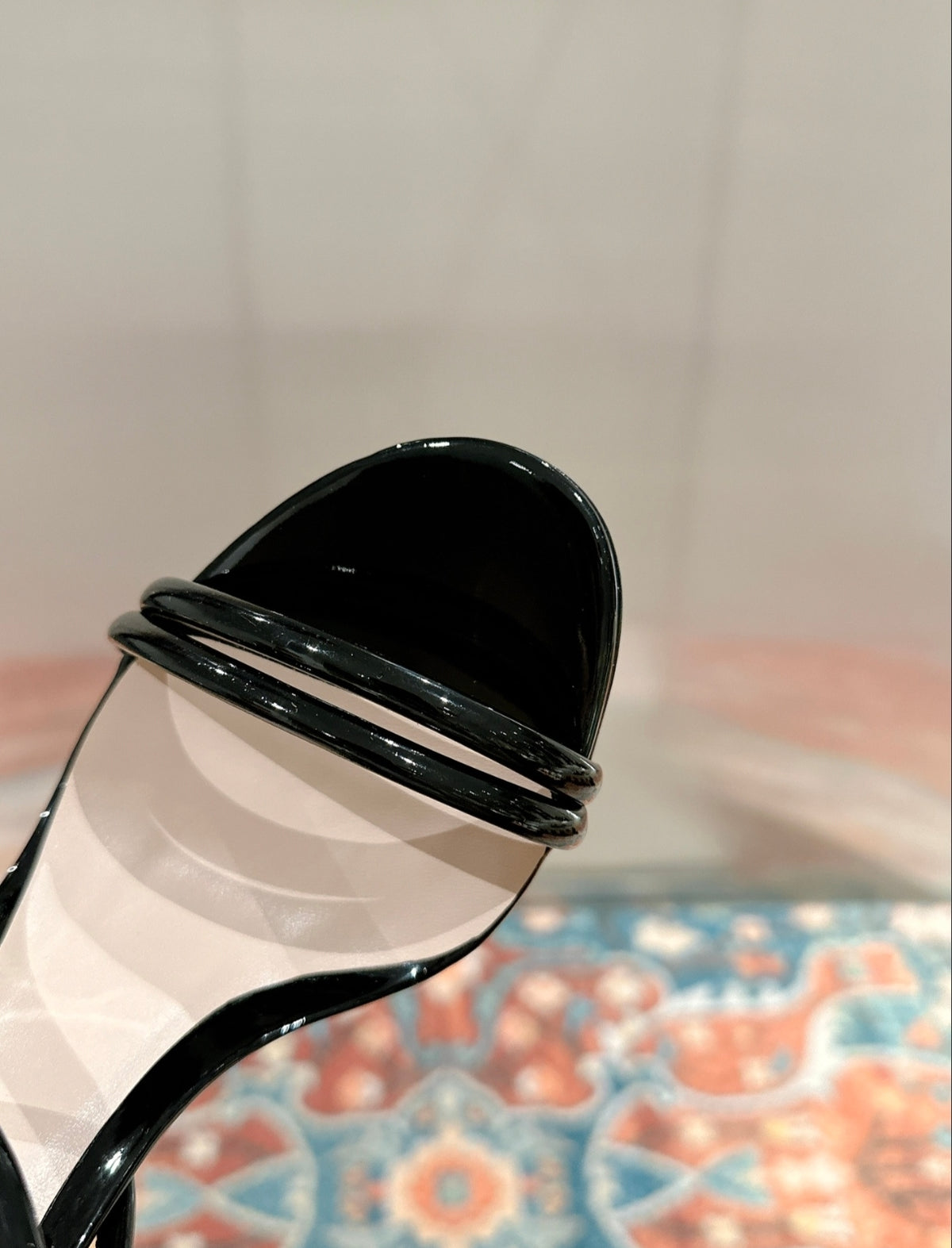 Gucci Black Patent Strappy High-Heel Sandal