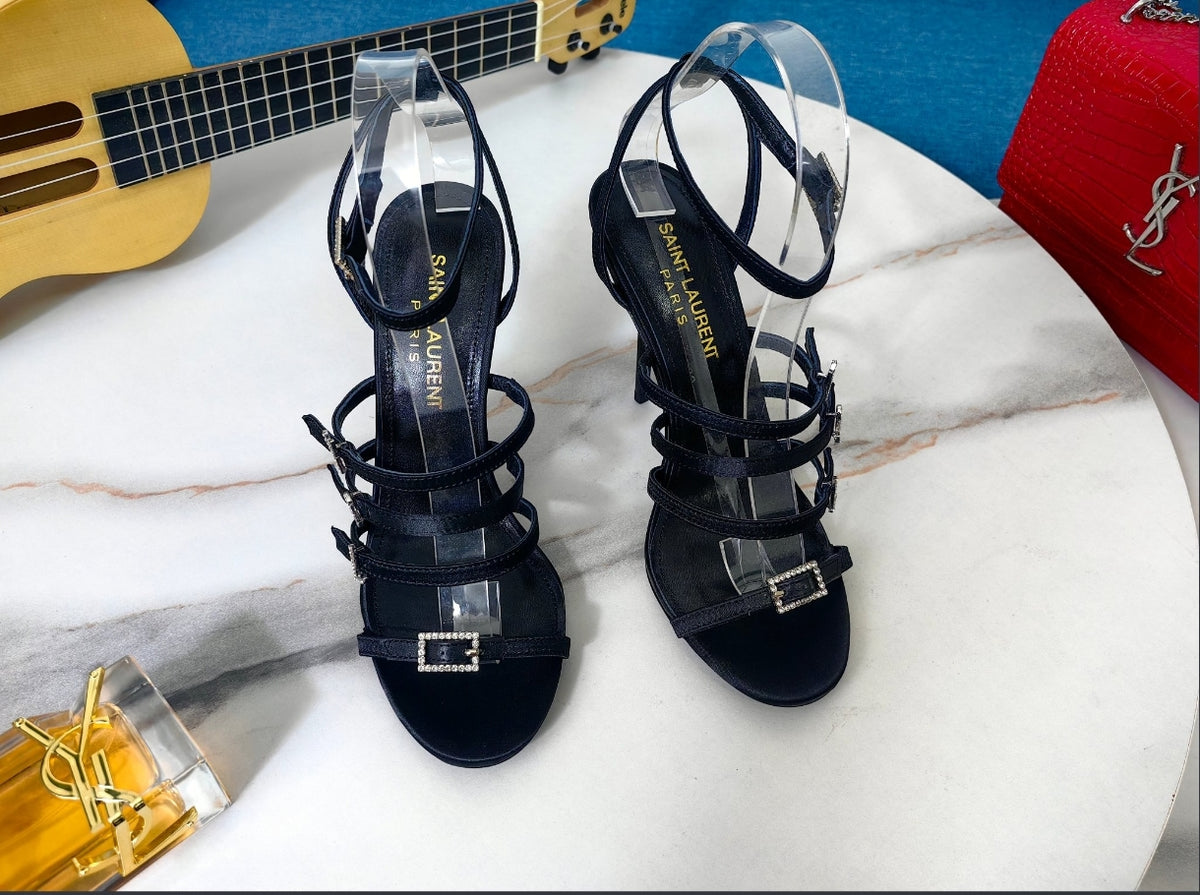 Saint Laurent strappy crystal-embellished sandals