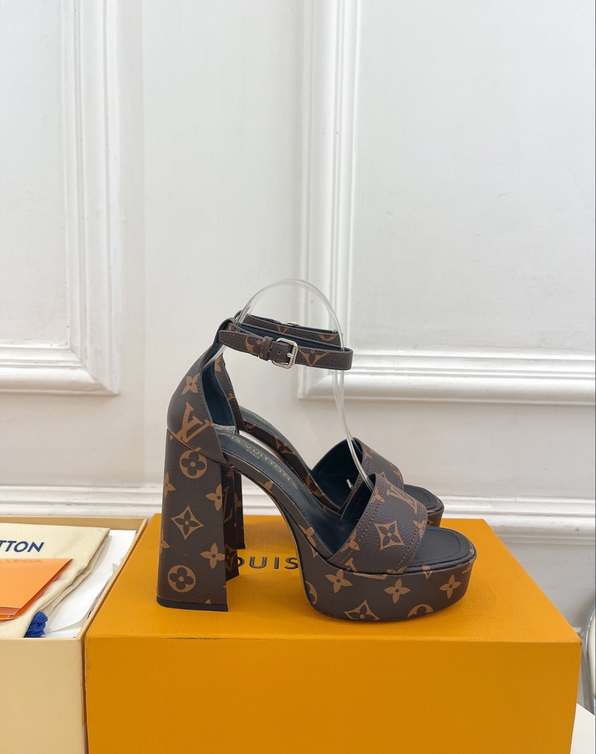LOUIS VUITTON MONOGRAM PLATFORM SANDALS
