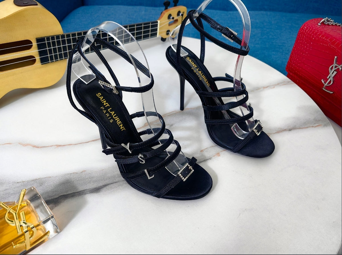 Saint Laurent strappy crystal-embellished sandals