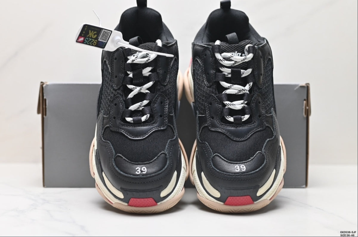BALENCIAGA TRIPLE S – BLACK / WHITE / RED